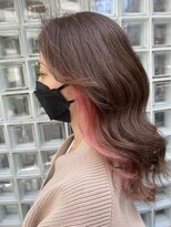 サロン 紫花 &nbsp;【アクセントカラー】インナーカラー×ベビーピンク