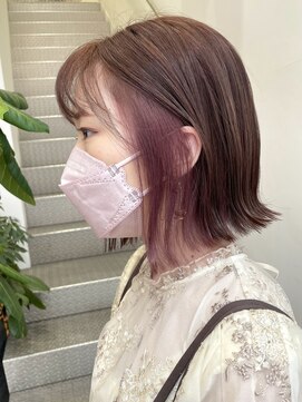 カッツ 元町店(CUT S) やわらかピンクブラウン×インナーモーブピンク