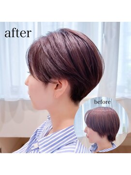 リュドール 栄(Rue D’or) ベリーショートブラウンナチュラル顔回りカット