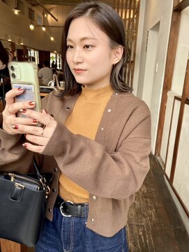 モク 大阪梅田店(MOK) 【インナーカラー】ブラウンに馴染むベージュカラー