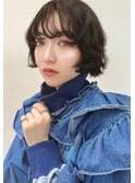 オリーブベージュショートミニボブグレージュブリーチレイヤー