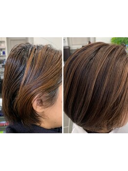 年齢と共に気になる【白髪】【ごわつきや手触り】のお悩みを豊富なメニューで改善☆大人可愛いスタイルに！