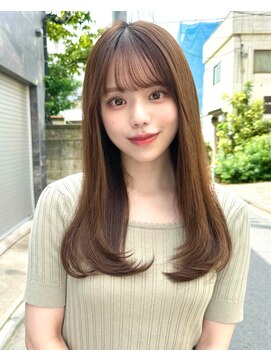 ミラリー トウキョウ(Mirareee Tokyo) 20代30代40代◎前髪パーマ韓国風巻きくすみベージュお団子ヘア