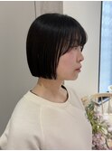 【YOKE】黒髪切りっぱなしボブ顎ラインボブ髪質改善10代20代