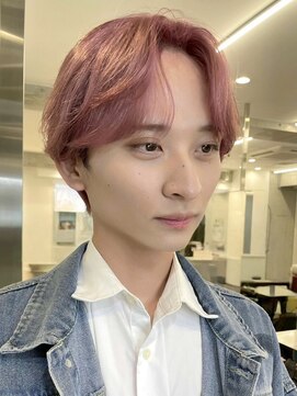 サンクマーケット 渋谷(cinq MARKET) 渋谷メンズブリーチカラーミルクティーベージュセンターパート