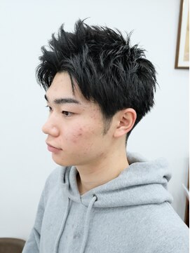 アーシェ 横浜店(A'SHE) スパイキーショート　ツーブロック　清潔感　直毛　横浜駅