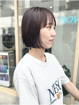 ラッキーヘア 加古川(Lucky Hair) ワイドバングボブ×暖色ピンクカラー【シン】【加古川】