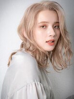 カバーヘア ブリス 大宮西口(COVER HAIR bliss)&nbsp;金髪ホワイトブロンドか抜け感きあげミディアムz大宮10代20代