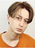 韓国ヘアコンマバング韓国マッシュセンターパートフェザーパーマ