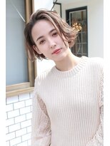 トルネード(TORNADO)&nbsp;外国人風耳掛けボブパーマ ハイライトバレイヤージュ グレージュ