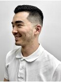 七三オールバックツイストパーマコンマヘアかき上げヘアテクノｒ