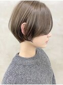大人ショートボブ丸みショートカットマッシュショート前髪あり