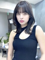 ヴェイン 渋谷(vain)&nbsp;★くびレイヤーエモージュ黒髪グレーベージュレイヤーロング