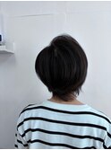 30代40代50代絶壁改善ショートボブ前髪あり丸顔恵比寿