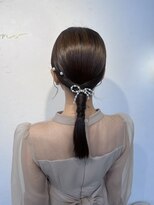ローポニー タイトヘア 参列ヘア お呼ばれヘア イベントヘア