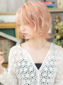 カバーヘア ブリス 北浦和(COVER HAIR bliss) 韓国風ハイトーンカラーピンクベージュボブh3北浦和10代20代30代