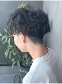 ニュアンスパーマ×メンズパーマ/アッシュブラック/20代30代40代