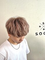 ヘアーアンドスパソシット(HAIR&SPA SOCIT)&nbsp;ピンクミルクティーベージュ×ゆるふわマッシュ