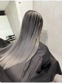 485. シルバーグラデーション/外国人風カラー/艶髪ロング