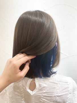 ネオリーブアオバ 高田馬場店(Neolive aoba) ミルクベージュ×インナーカラーブルーサファイア