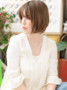 カバーヘア イヴ 戸頭店(COVER HAIR EVE) ■シースルーバング前下がり切りっぱなしボブ52-4戸頭30代40代