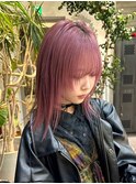レッドカラーチェリーピンク暖色カラーダブルカラーケアブリーチ