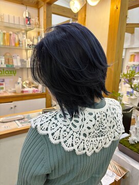 ギャラクシー ヘアードレッサーズ(galaxy hairdressers) レイヤーボブイルミナカラーネイビー