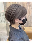 【Hanon 大宮】丸みショート/グレージュカラー/グレーベージュ