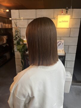 ファスナー(fustener) 切りっぱなし×美革ストレートパーマ