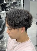 波巻きスパイラルツイストメンズニュアンスパーマフェザーパーマ