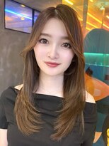 ロンドルーチェ 心斎橋(Lond luce)&nbsp;ダークアッシュ/ミディアムレイヤーカット［髪質改善/縮毛矯正］