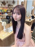 20代30代くびれヘアチェリーレッド韓国レイヤーロングラベンダー