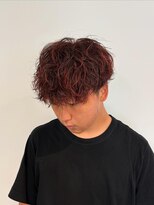 スティミュラス(Stimulus)&nbsp;波巻きパーマ/波巻きマッシュ/レッドカラーワインレッド滝沢大貴