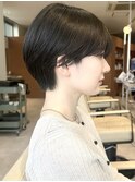 銀座髪質改善小顔韓国風耳掛けくびれショート艶髪パーマ