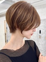 エジョン 三鷹店(Aejon) ハンサムショートボブ顔周りレイヤーボブマロンベージュ小顔ヘア