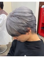 テンバイリップスヘアー(TEN by LIPPS hair)&nbsp;ホワイトシルバーアッシュエンドカラーツーブロラウンドショート