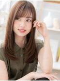 透け感斜めバング♪前下がり小顔ワンカールb越谷20代30代40代!