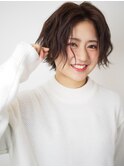 ♪百瀬俊幸♪センターパートナチュラルパーマショートヘア小顔