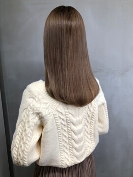 ジーナ 船橋(Zina) オトナ女子ツヤ髪アッシュカラーふんわりミディシースルーバング