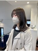 外ハネレイヤー　ボブレイヤー　ブラウンベージュ