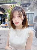 ☆ワンカールミディアム20代30代40代大人前髪バング
