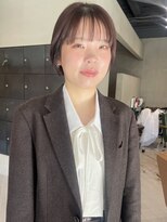 ヘアー アイス ルーチェ(HAIR ICI LUCE)&nbsp;春カラー ピンクブラウン ブリーチなしカラー ショートボブ/林