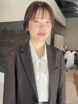 ヘアー アイス ルーチェ(HAIR ICI LUCE) 春カラー ピンクブラウン ブリーチなしカラー ショートボブ/林