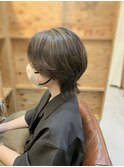 くびれボブウルフ透明感アッシュグレージュカラー