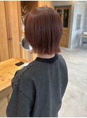 ボブ×暖色カラー