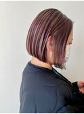 内巻きボブ/ハイライトカラー/春カラー