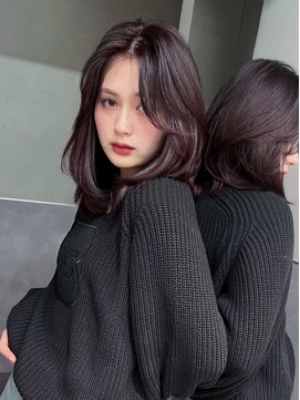 アルバム 銀座(ALBUM GINZA) 顔周りレイヤーロング暗めカラーフェイスフレーミング_F0678