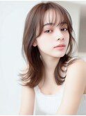 ヌーディーベージュ/外ハネ/透明感/中野美容室