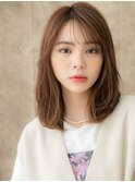 ブリーチなしミルクティーカラー小顔ミディアムA13志木20代30代