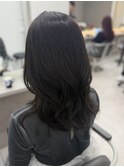 アッシュグレージュ/ミディアムレイヤー/似合わせカット